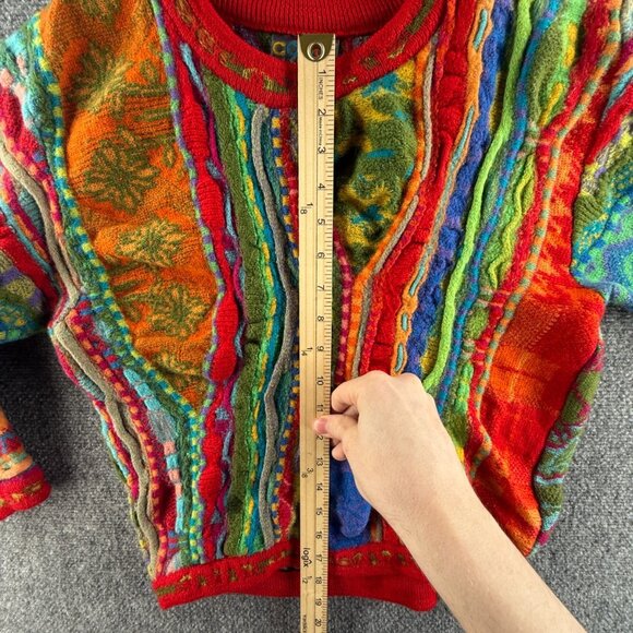 COOGI Australia Pure New Wool Sweater Colorful Red Crew Neck Pullover Medium - Picture 7 of 16